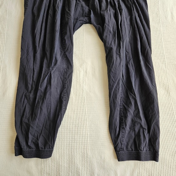Lagenlook Boho Black 100% Cotton Lightweight Patiala Harem Pants Womens 2XL - Picture 6 of 12